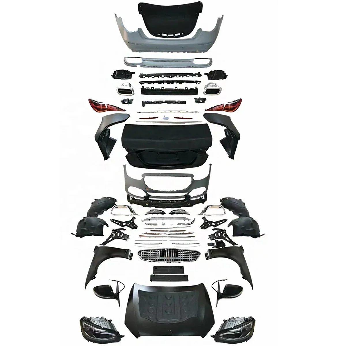 Car accessories W221 upgrade W223 body kits for Mercedes benz S class  2006-2013 facelift to 2021 AMG and Maybach model