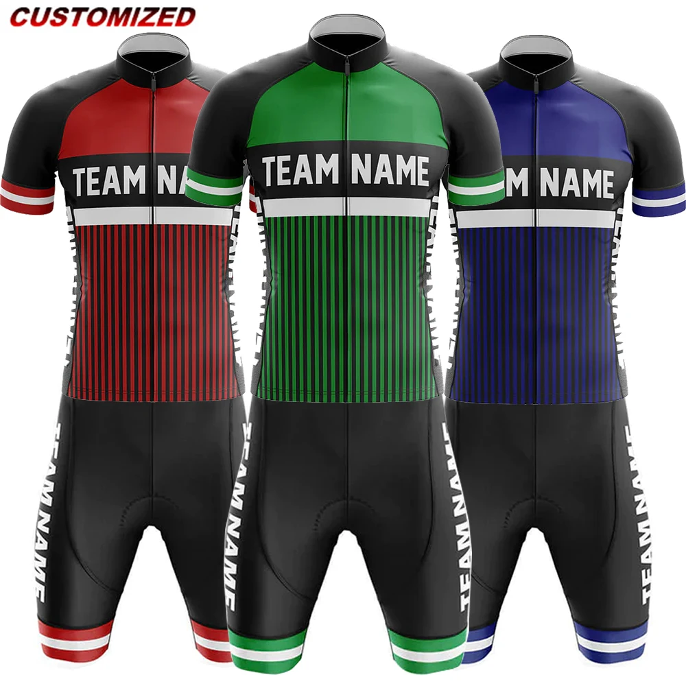 Customized Team Name （7）Men Short Sleeve Cycling Jersey Sets Maillot Ropa Ciclismo Outdoor sports Bicycle Clothing Bike Shirts