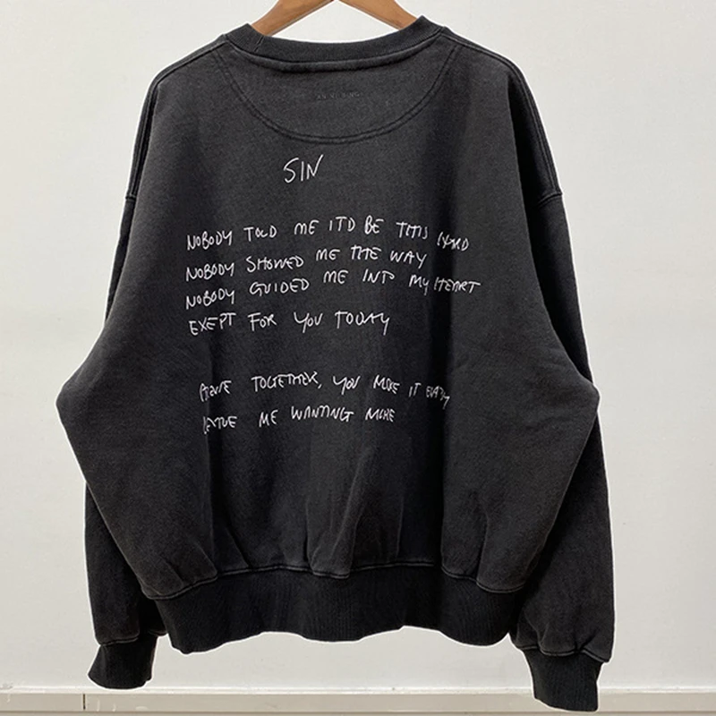 

Женская толстовка на осень и зиму 2025, свободная и удобная, с буквой на спине и ромбовидной черной теплая спортивная одежда.