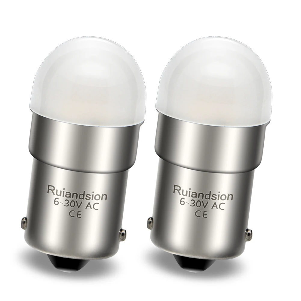Ruiandsion 2PCS BA15S 1156 P21W  LED BA15D Bulb 3030Chip 8SMD for Motorcycle Rear Fog Brake Stop Light Lamp 4300K 6000K