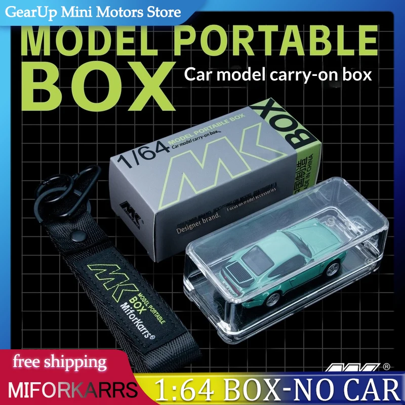 

MiforKarrs 1:64 Model Car Portable Display Box Transparent Protective Storage Case With Keychain For Miniature Car Collectors