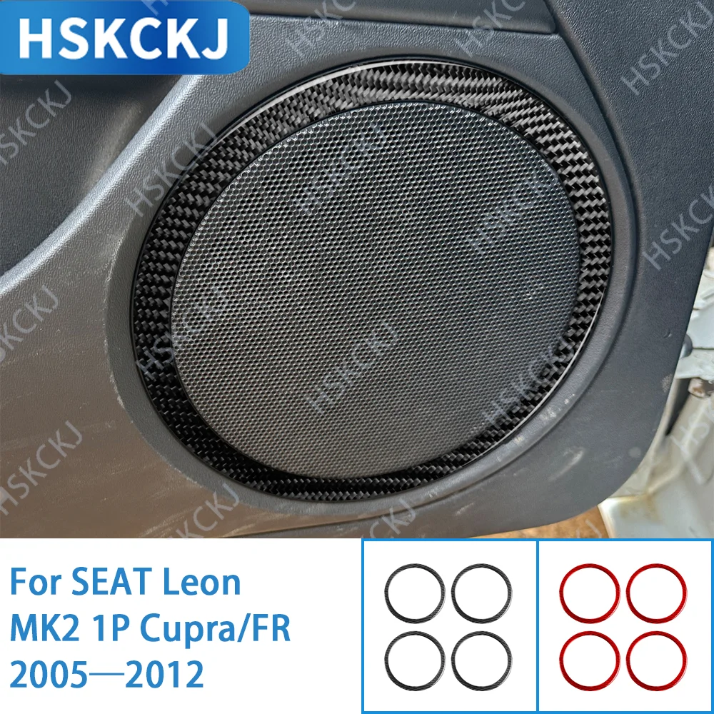 

For SEAT Leon MK2 1P Cupra FR 2005—2012 Door Horn Speaker Panel Interior Cover Trim / 3K Carbon Fiber+Resin / 3mm Antiscratch