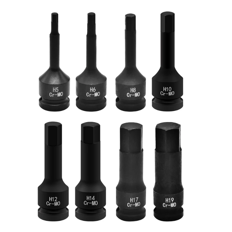 2024 New Pneumatics Hexagonal Socket Set with Multiple Size Impact Hexagonal Bit for Workshop and Home