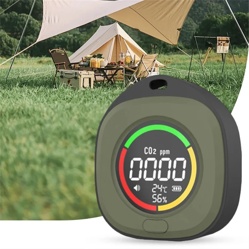 FULL-4 In 1 CO CO2 Detector Alarm Temp Humidity Sensor HD LCD Display CO CO2 Temperature Humidity Detector For Indoor Outdoor