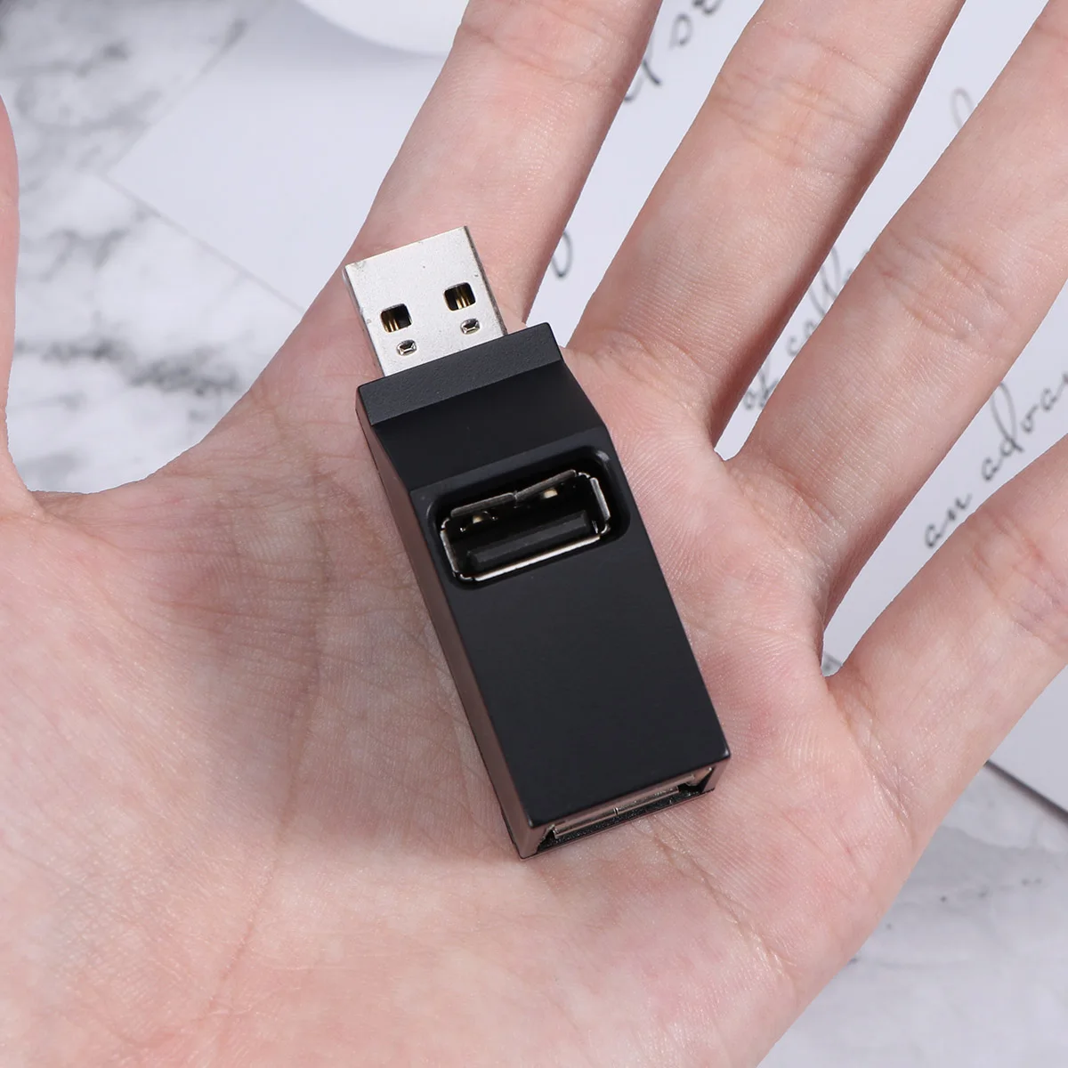 

3-port Mini USB 2.0 Multi Port USB Hub Splitter Hub Adapter For PC Computer For Portable Hard Drives (Black)