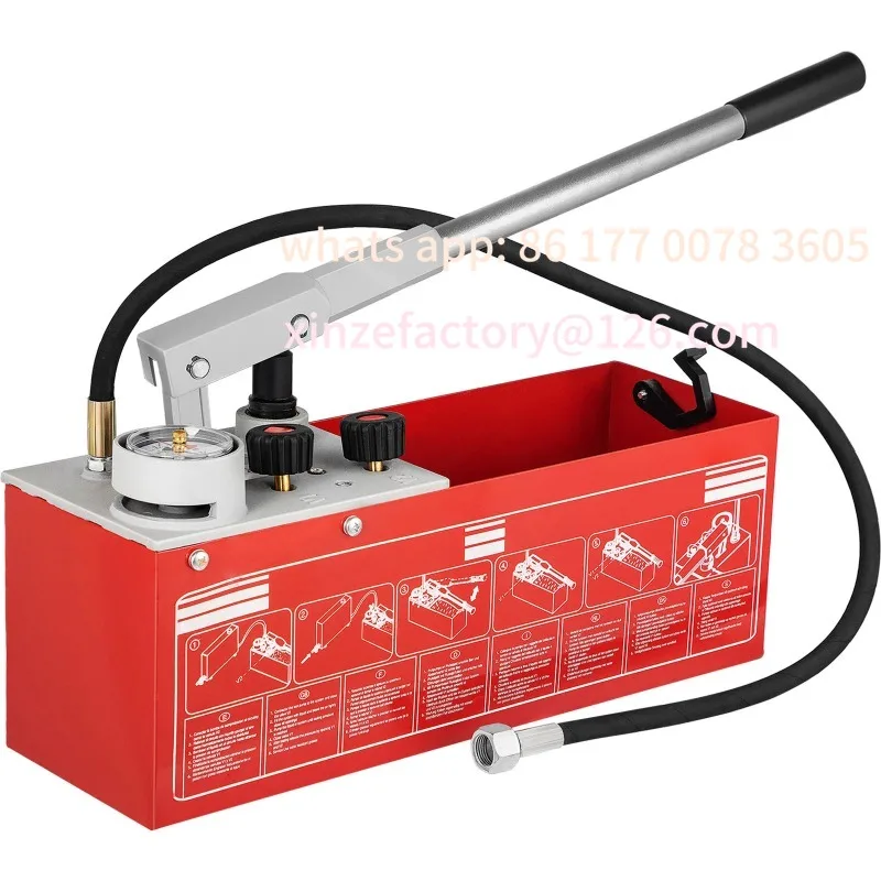 

Customizable Hydrostatic Pressure Test Pump 60 bar/860 psi 3.2 Gallon Tank Hydraulic Manual Water Pressure Tester Kit