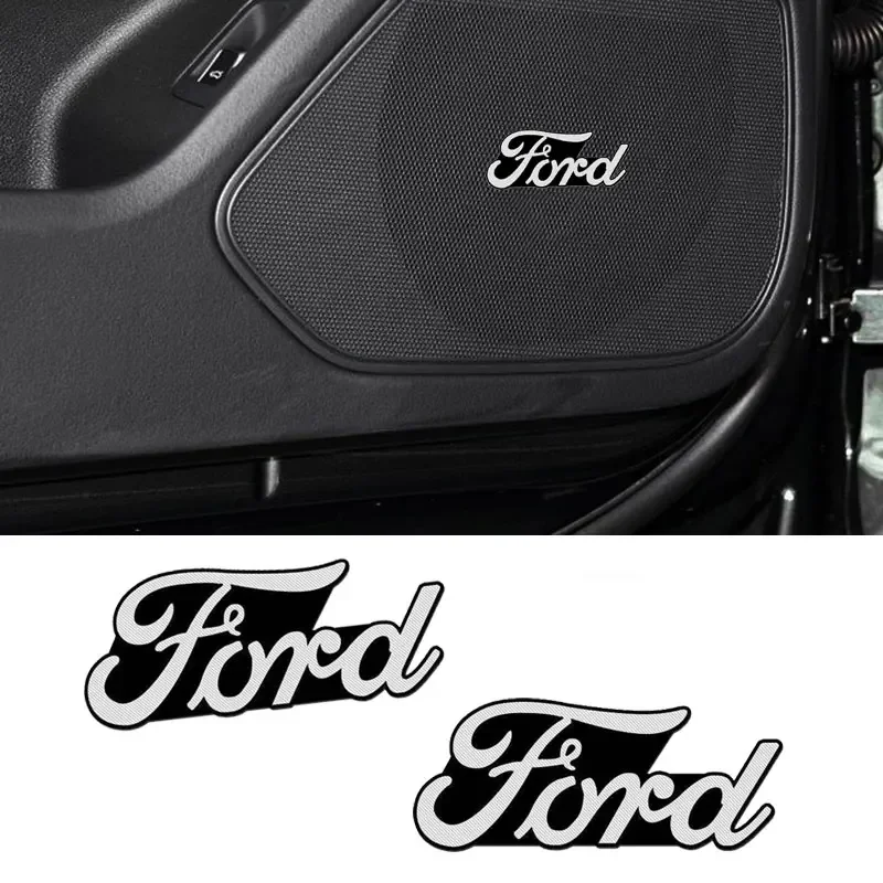 2/4pcs Car Audio Speaker Sticker Stereo Badge Accessories For Ford Focus 2 MK2 3 4 MK3 MK4 ST Mondeo Festiva Fusion Suit Fiesta