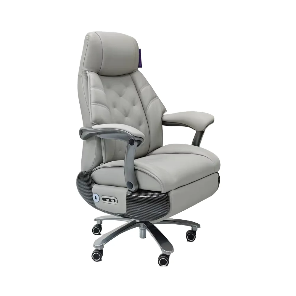 2025 Luxury Big Boss Ergonomic Leather Office Chair Modern Electric Reclining With Comfortable Footrest Massage Features