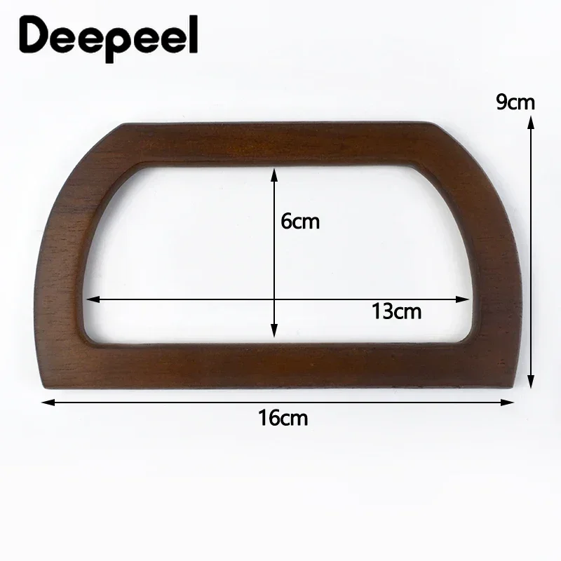 Deepeel-mango de madera de 13cm para hacer bolsos tejidos, asas para bolso de mujer, marco de bolso, cierre de beso, soporte hecho a mano,