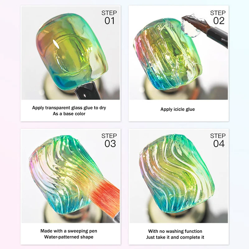 1개 3D 투명 네일 글루 페인팅 젤 네일 폴리시 크롬 네일 파우더 포함 네일 강화 조각 아트 창작 DIY