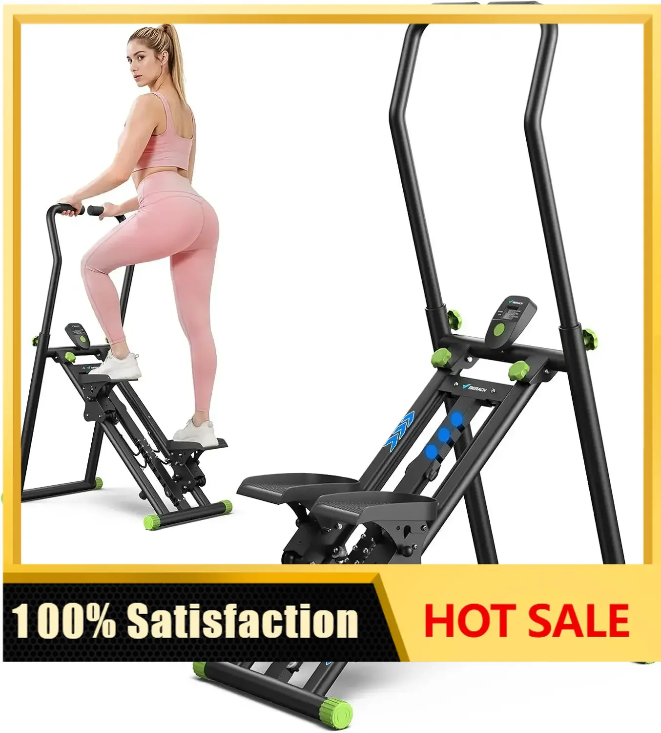Stair Stepper with Adjustable Resistance, Foldable Stair Climber | Multi-Level Resistance, 3 Adjustable Angles, Stable