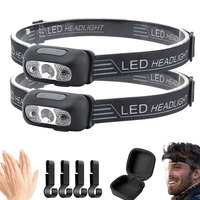 Portable Mini LED Sensor HeadLight Night Fishing Torch Rechargeable Head Lamp Outdoor Camping Waterproof Strong Light Headlamp