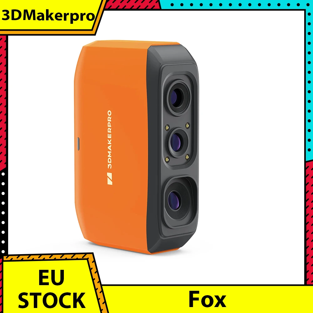 Scanner 3D 3DMakerpro Fox, suivi visuel par IA, précision de 0,07 mm, résolution de 0,10 mm, source de lumière NIR, numérisation sans marqueurs, fréquence d'images de 10 ips, compatible avec Windows/macOS/Android/iOS