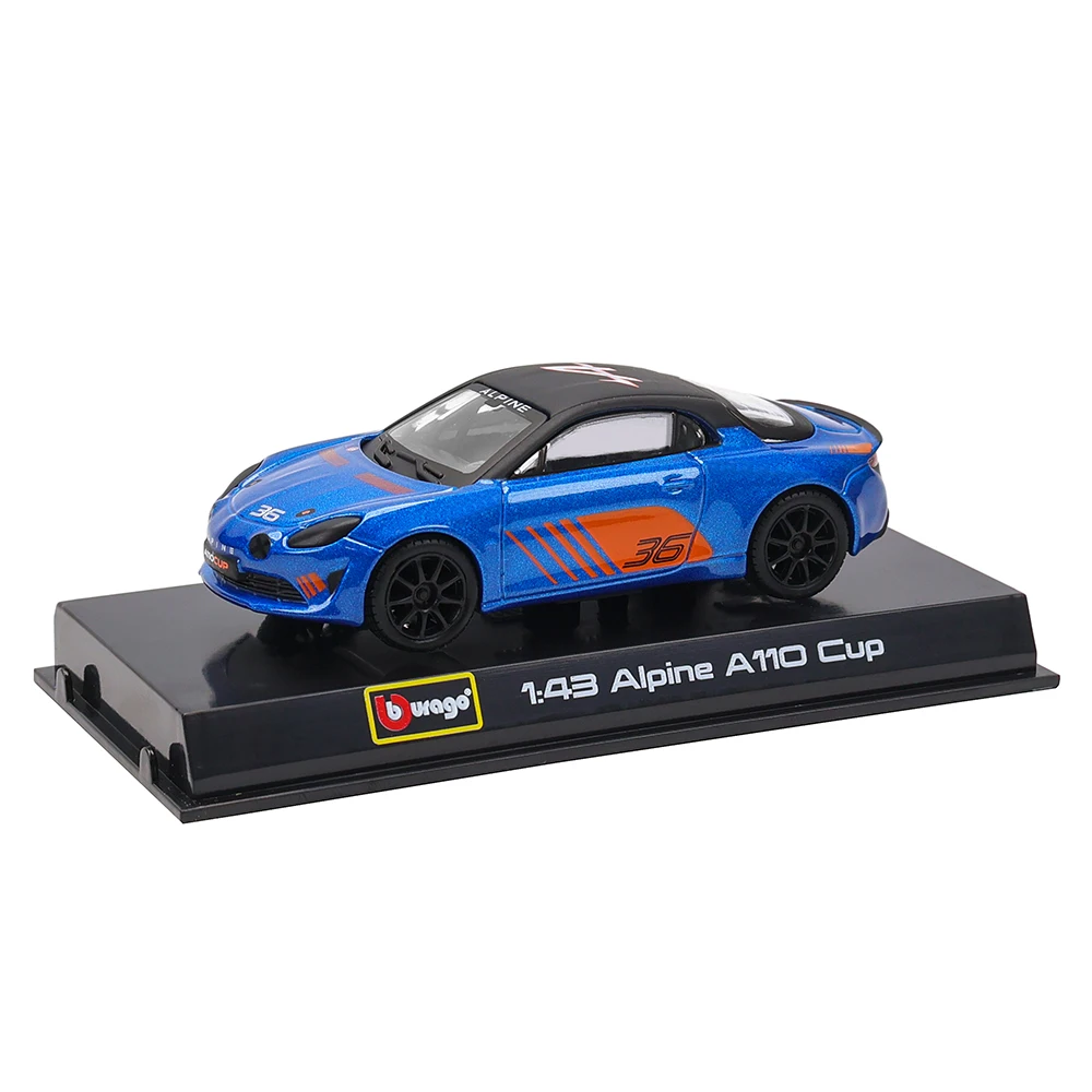 Bburago 1:43 ALPINE A110 CUP Alloy Luxury Vehicle Diecast Pull Back Cars Model Toy Collection Gift