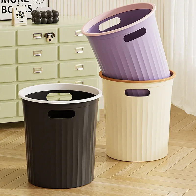 for Household Thickened Trash Can for Bathroom Living Room Kitchen Bedroom Dormitory Large Capacity Portable Pressure Ring