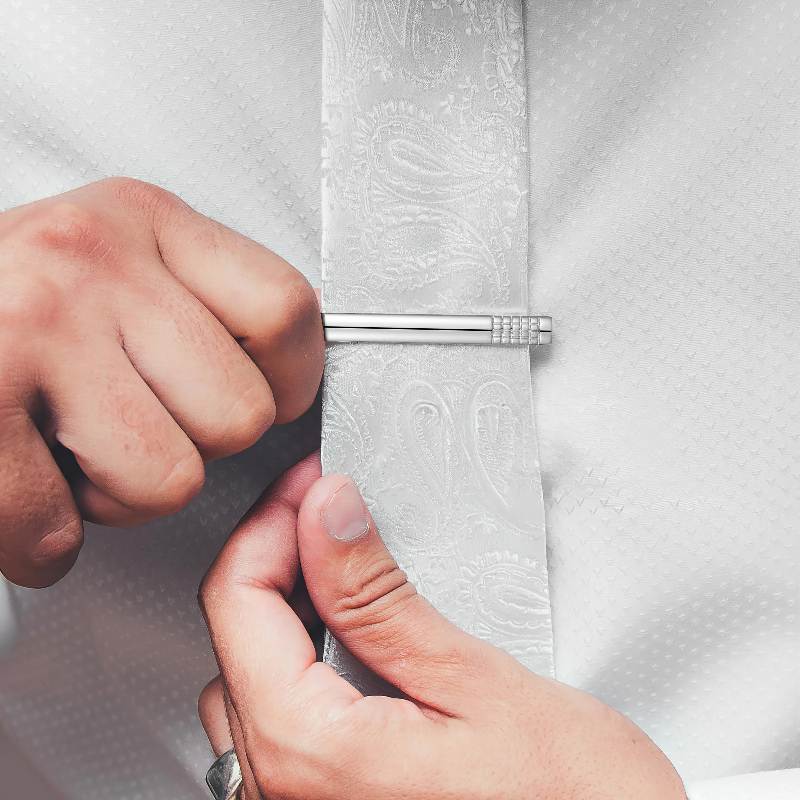 

4Pcs Tie Clips Copper Minimalist Business Set Strong Spring Necktie Clip for Formal Suit Banquet Necktie Tack Pins