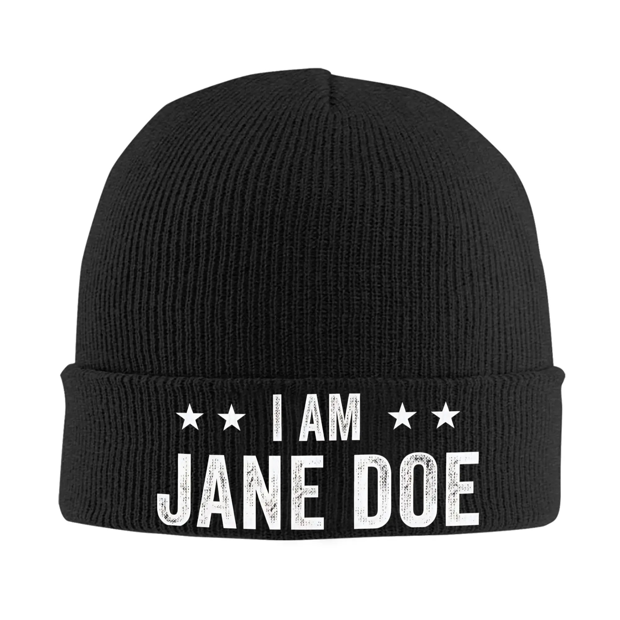 I AM Jane DOE I Stand with Women 1 Beanie Hats  Bonnet Hats Unisex Adult Trendy Hippie Knit Hat Winter Graphic Warm Caps