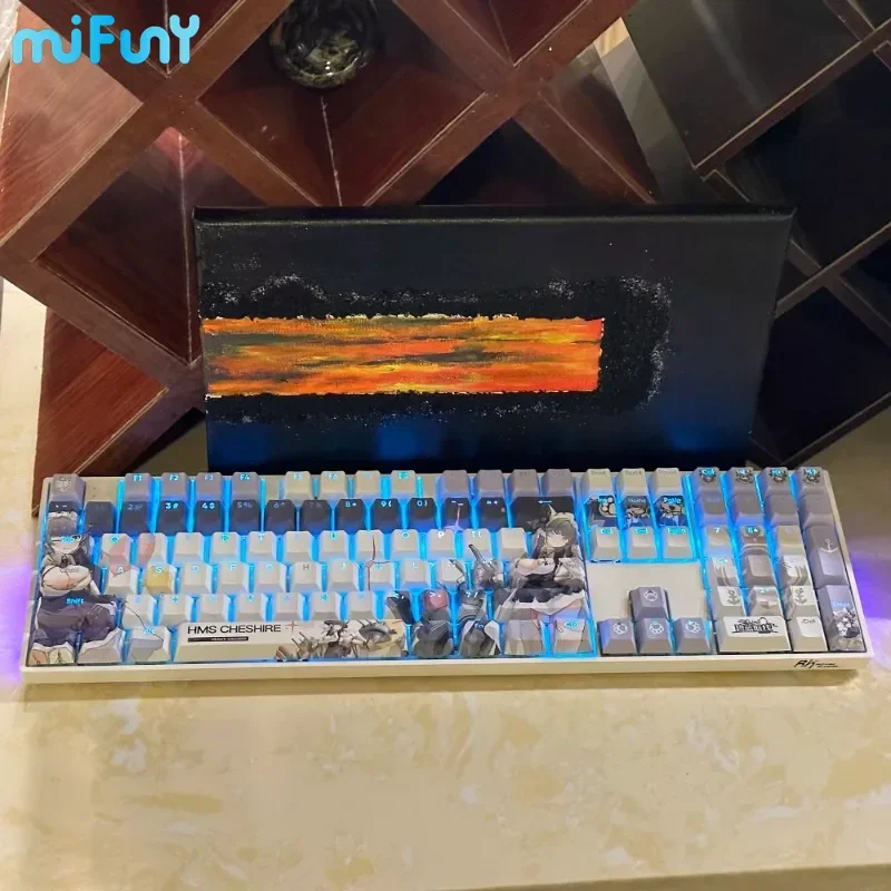 Imagem -04 - Mifuny Keycaps Anime Grupo Hms Cheshire Keyboard Key Bonito Pbt Cereja Perfil Gaming Key Caps para Acessórios de Teclado Mecânico