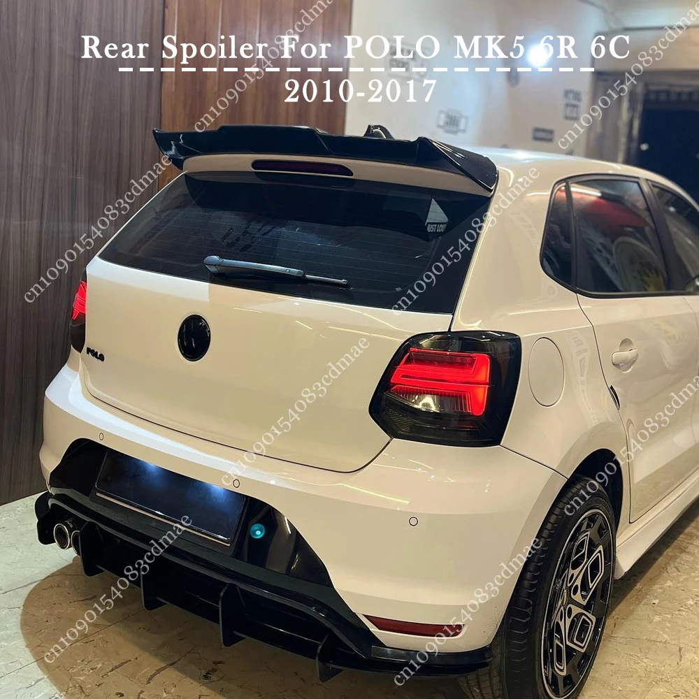 Samochodowy tylny spojler dachowy z przegrodą szyby do Volkswagen POLO MK5 6R 6C TDI TSI Batman Style Rear Trunk Tail Wing 2010-2017