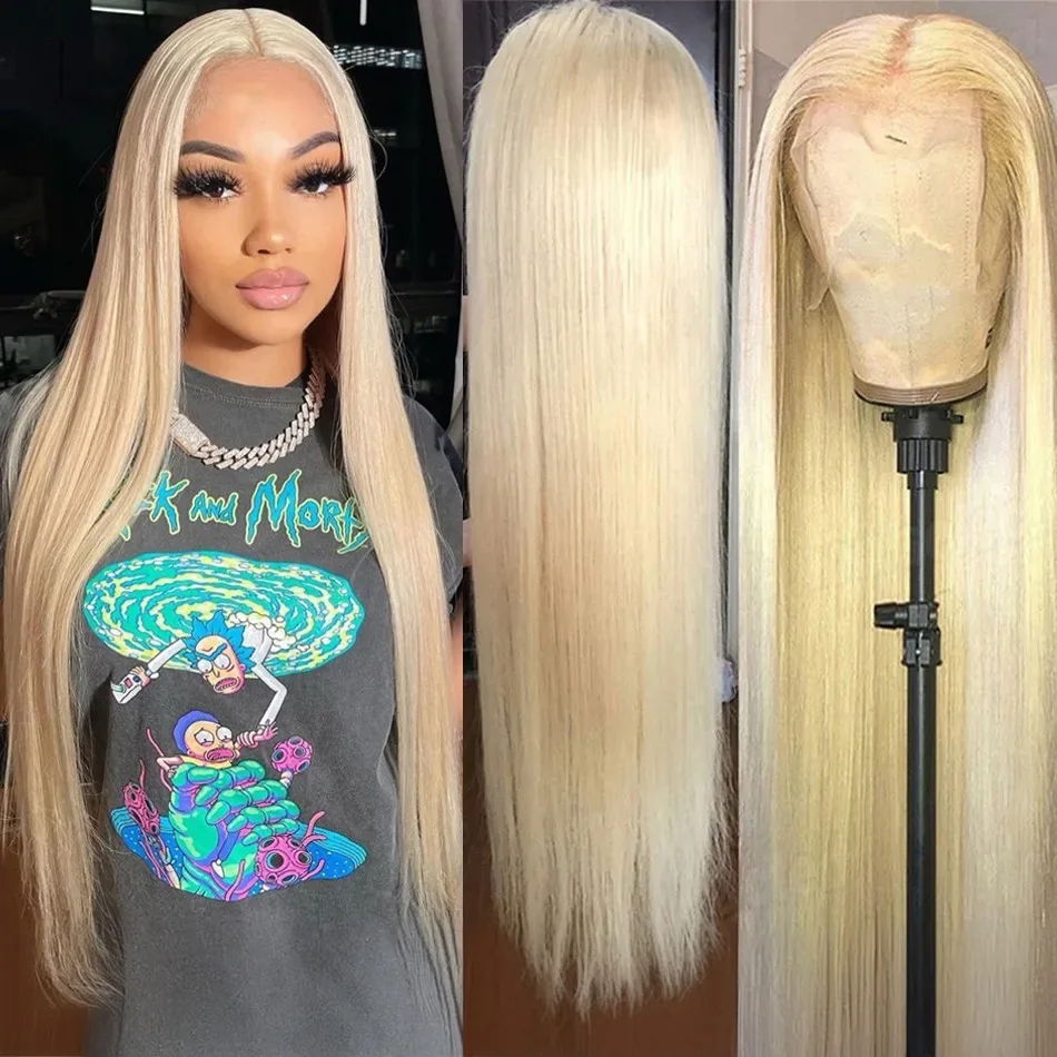 13x6 HD Transparent 613 Blonde Lace Frontal Human Hair Wigs 613 Bob Wig Brazilian Bone Straight 13x4 Lace Front Human Hair Wigs