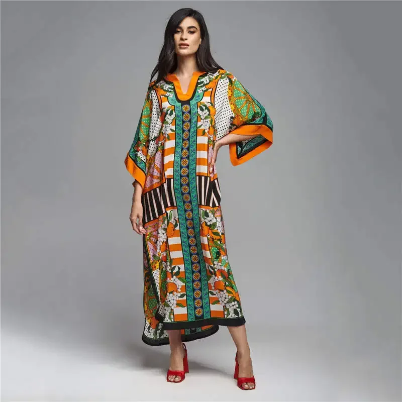 2025Women Swimsuit Beach Cover Up dress Sleeve Kaftan Beach Tunic Long Pareos Bikinis Cover ups Summer Robe Plage Beachwear