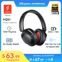 1MORE SonoFlow Pro Wireless Headphone 100H Playtime flash-sale Bluetooth Active Noise Cancelling  Hi-Res Audio Clear Call