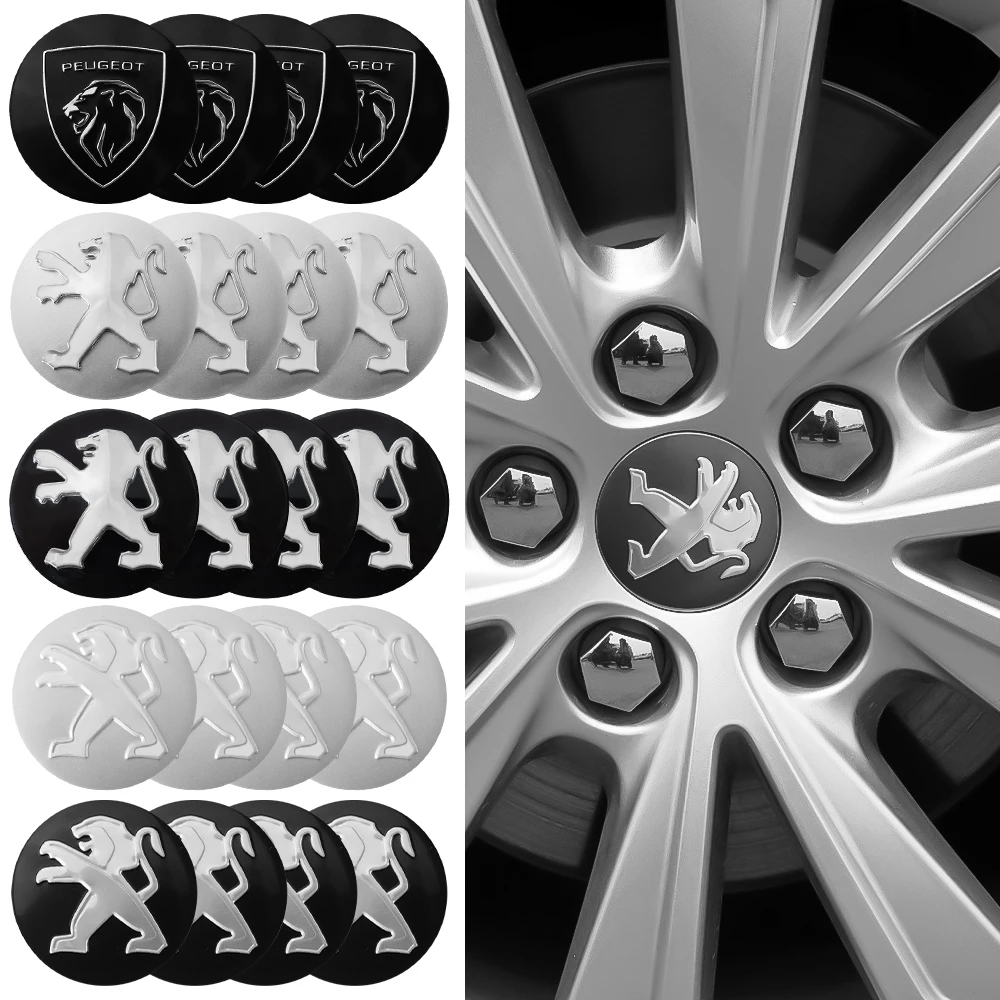 4Pcs 60MM Car Center Hub Cap Rim Cover Wheel Lid Sticker For Peugeot 508 2008 5008 307 308 3008 SW 206 207 208 107 106 205 4008