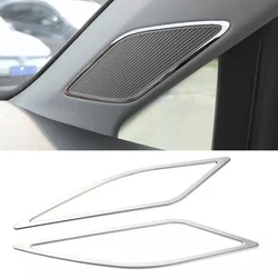 1 Pair Car Front Pillar Speaker Cover Trim Stainless Steel Sticker For Golf 7 MK7 7.5 2013 2014 2015 2016 2017 2018 2019