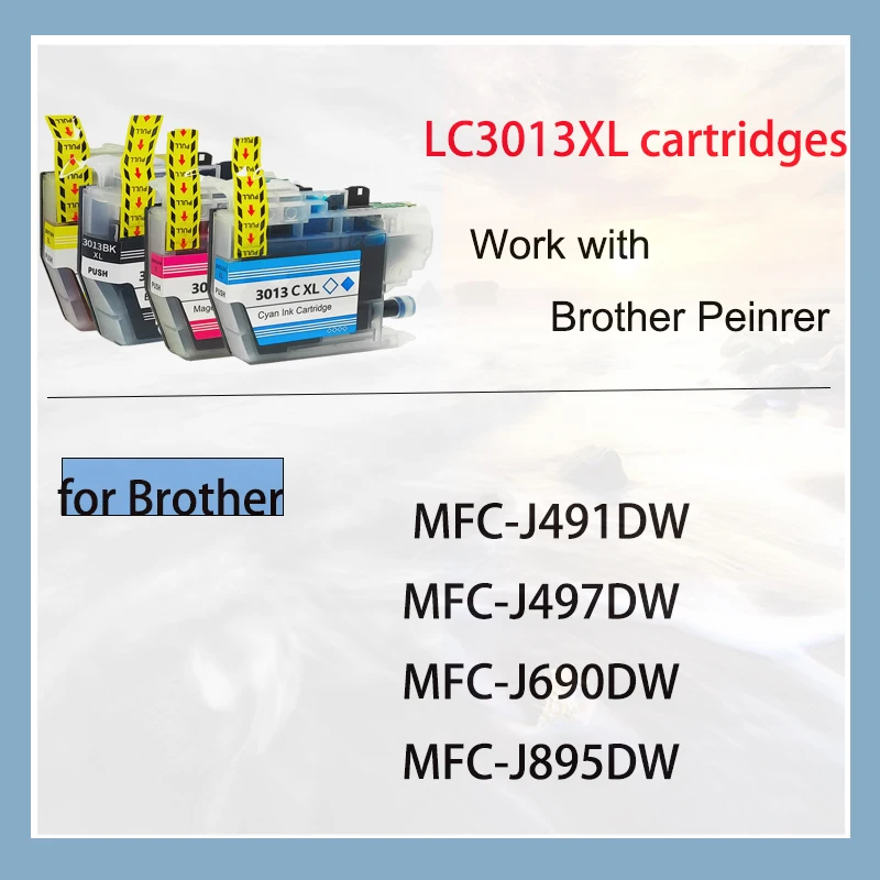 Vilaxh Compatible for Brother LC3013 LC3011 ink Cartridge suit for MFC-J491DW MFC-J497DW MFC-J690DW MFC-J895DW