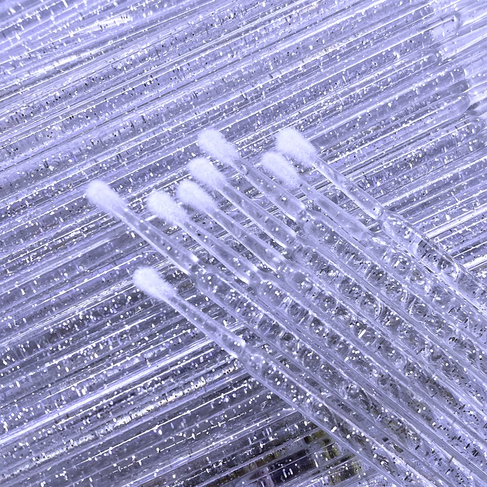 300/500 個クリスタルラッシュクリーニングブラシラッシュエクステンションマイクロ綿棒ラッシュ除去綿棒マスカラワンドアプリケーターメイクアップツール