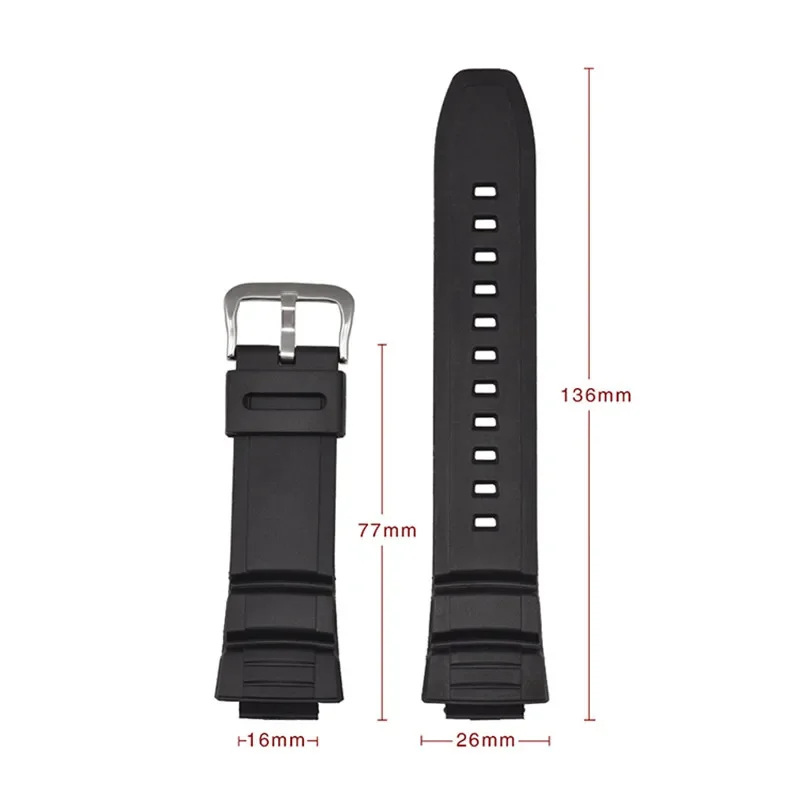 Resin Strap for Casio G-Shock MCW-100H/110H W-S220 HDD-S100 WV-200 AE-2000/2100 TPU Silicone Waterproof Watch Bracelet Band 16mm