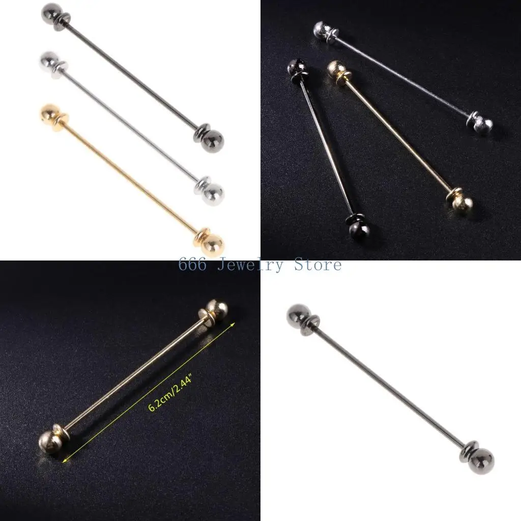 F2TD Fashion Shirt Pin for Men Husband Father Tie Clip Collar Clasp Brooch Bar Decor