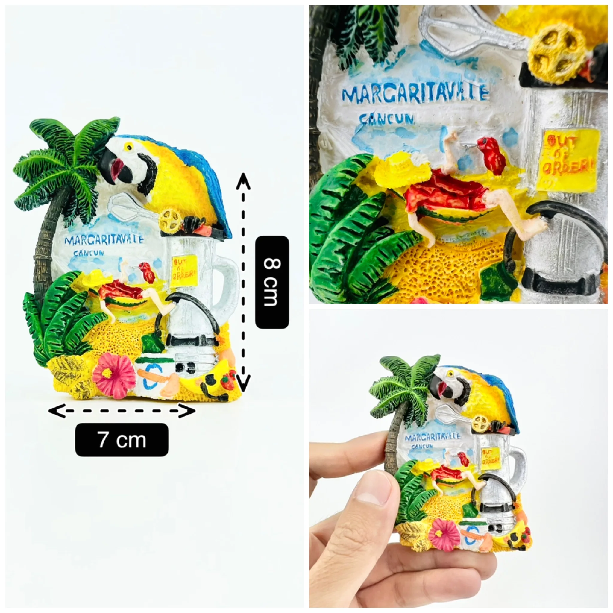 Mexican Fridge Magnets. Cancun, Los Cabos, Chichen Itza Resin Boutique Collection of Tourist Souvenirs Gift Collection