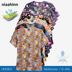 NiaaHinn Spa Doctor Nursing Blouse Surgical Uniform Tops Woman Medical Nurse T-shirt Beauty Salon Workwear Pet Doctor Scrub Tops