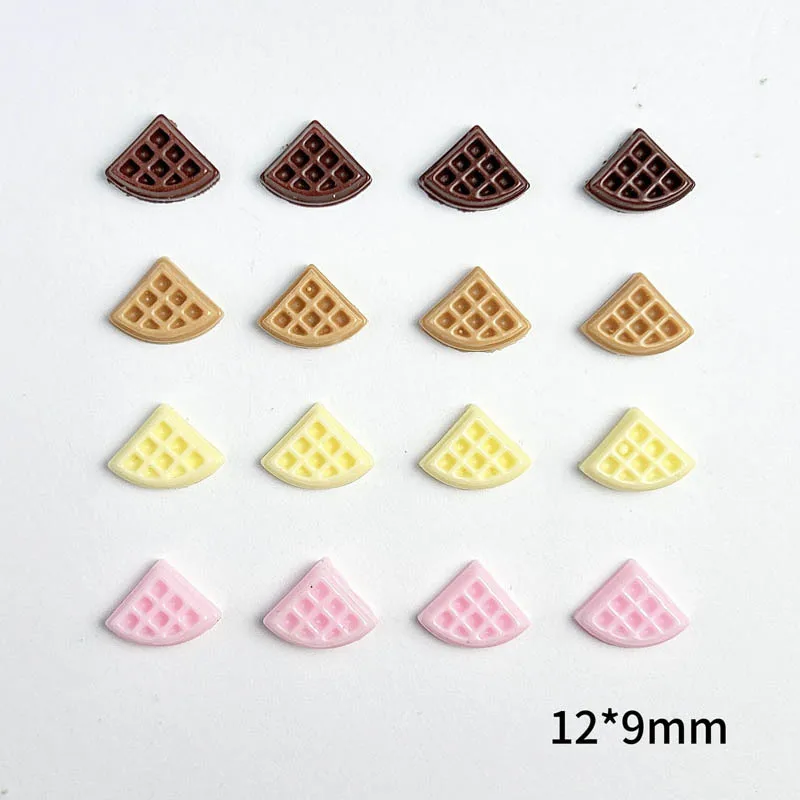 50pcs Macaron Resin Chocolate Biscuit Nail Charms Mini Sector Luminous Cookies Nail Art Decoration DIY Nail Accessories