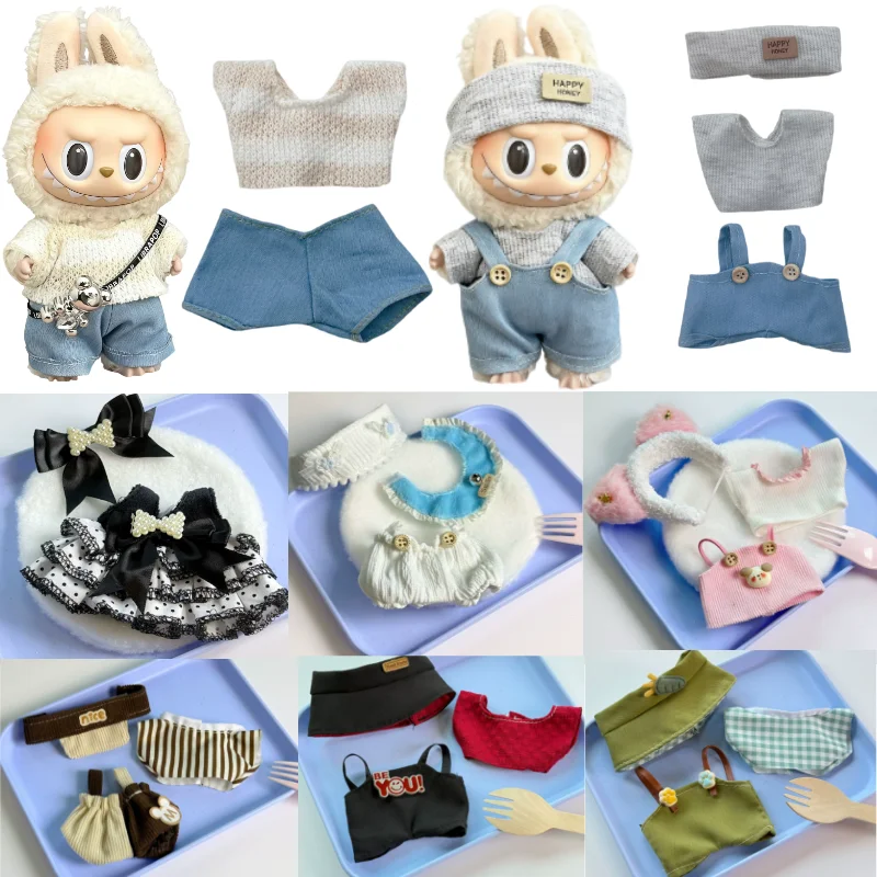 

Милая кукольная одежда, аксессуары для наряда для Labubu V2 V1, праздничное платье, комплект одежды «Маленький дьявол», подарки