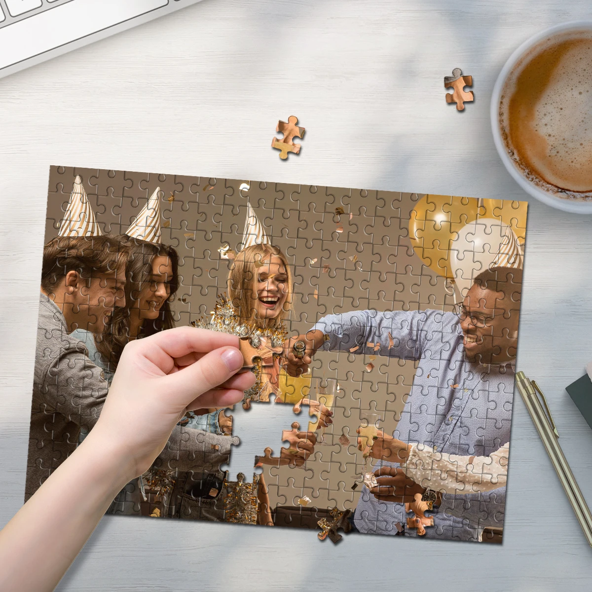 35/300/500/1000 pièces Puzzle personnalisé avec photo, puzzle éducatif pour anniversaire, jouet puzzle en bois