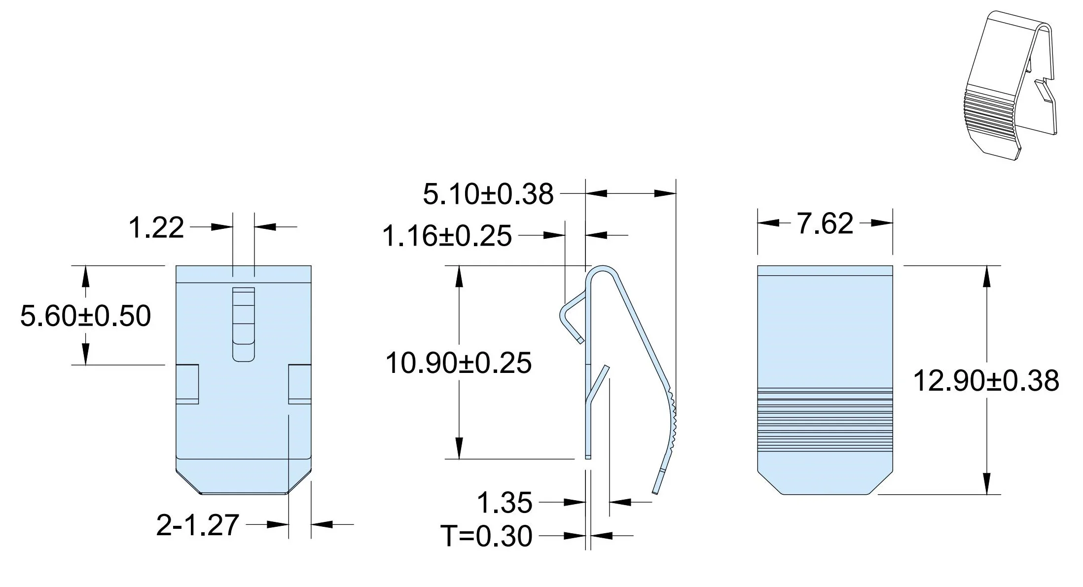 100pcs/ot 5205 Serrated A, AA, CR2, 9V Leaf Spring Battery Contact