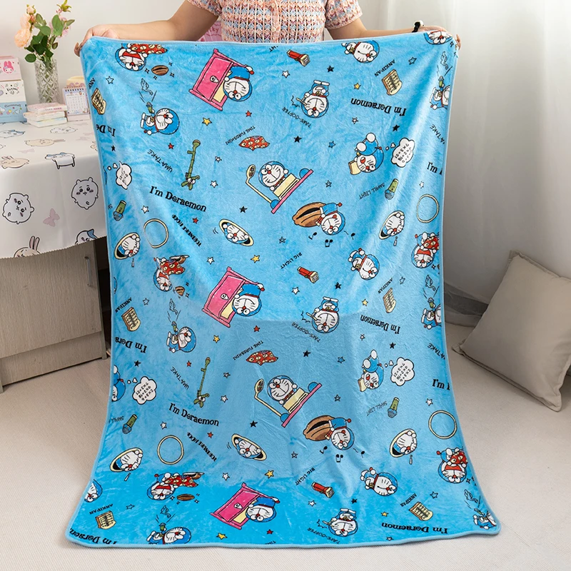 Cute Doraemon Blanket Warm Flannel Blanket Pillowcase Japanese Style Pattern Printing Blanket Bedspread Bedroom Sofa Bed Girl