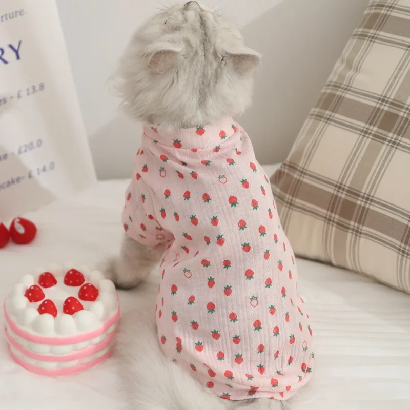 Cat Clothes Anti-shedding Puppet British Short Pet Summer Blue Cat and Kitten Air-conditioning Vest Cat Thin Summer