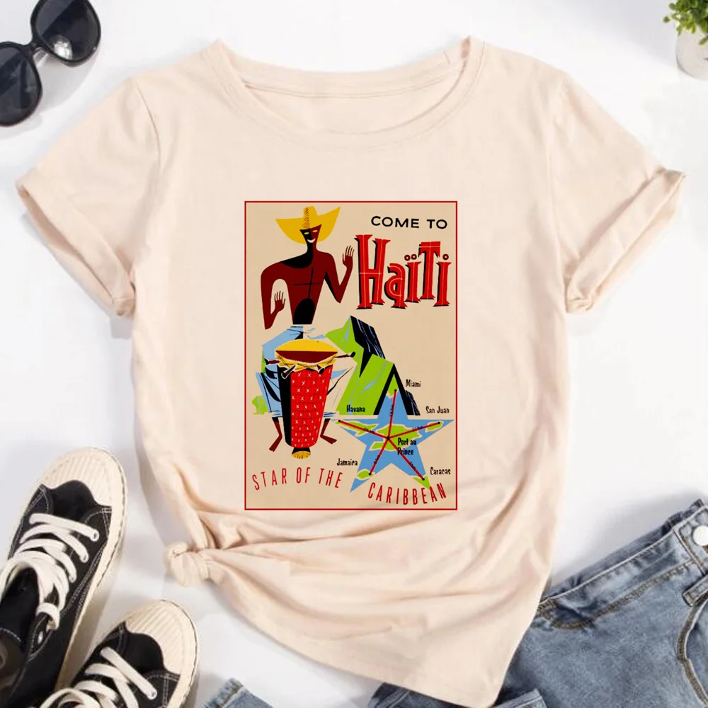 Haiti t shirt women harajuku top female anime y2k clothing