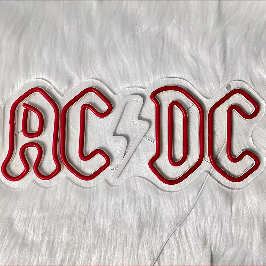 AC_DC Band Neon-LED-Schild – USB-betrieben, perfekt für Musik-Festival-Dekoration, Schlafzimmer, Bar und Club-Wandkunst – ideales Geschenk für Musik