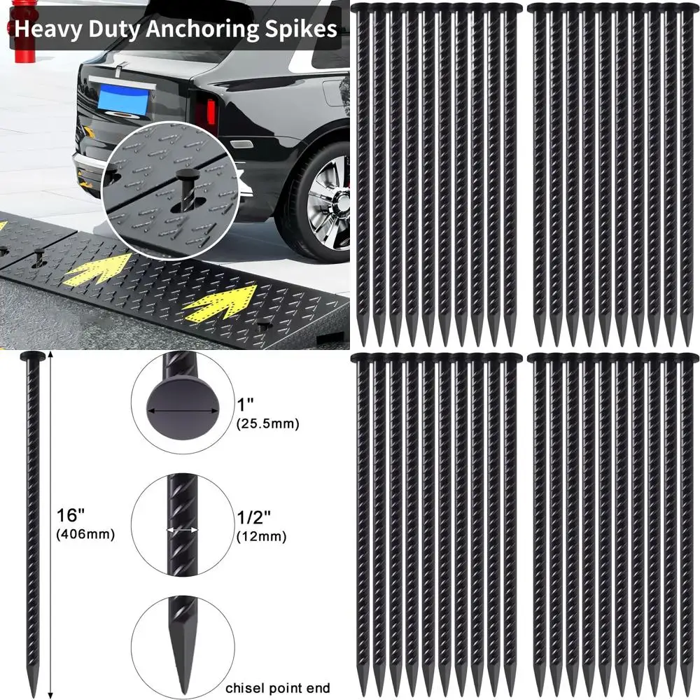 

20 Pack Rebar Stakes 16 Inch Steel Ground Anchors 1/2 Inch Diameter Metal Landscape Stakes Heavy Duty Landscaping Edging Anchori