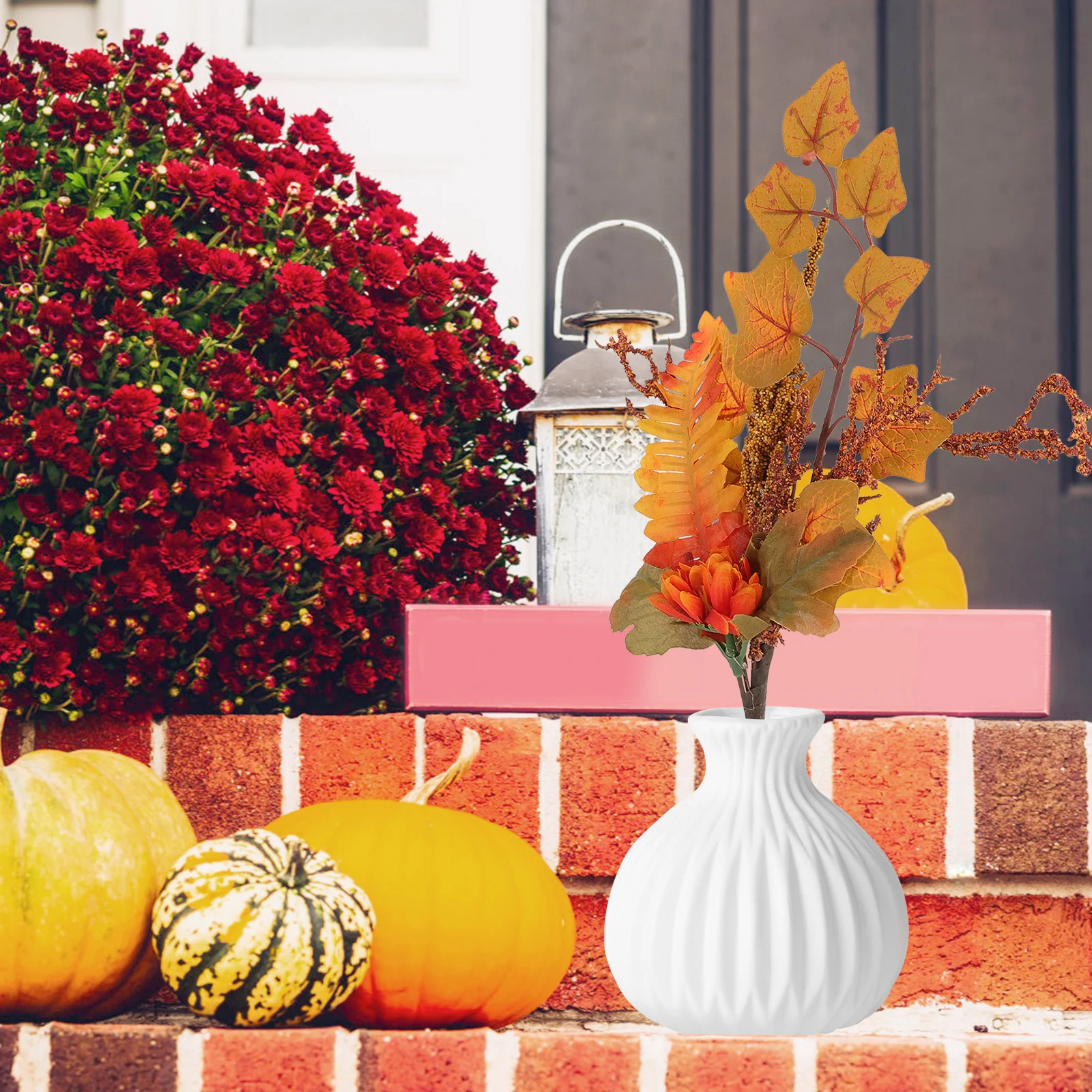 

Plastic Fake Maple Leaf Branches Fall Decoration Vase Fillers Reusable Realistic Leaf Stems Home Office Photo Props Season
