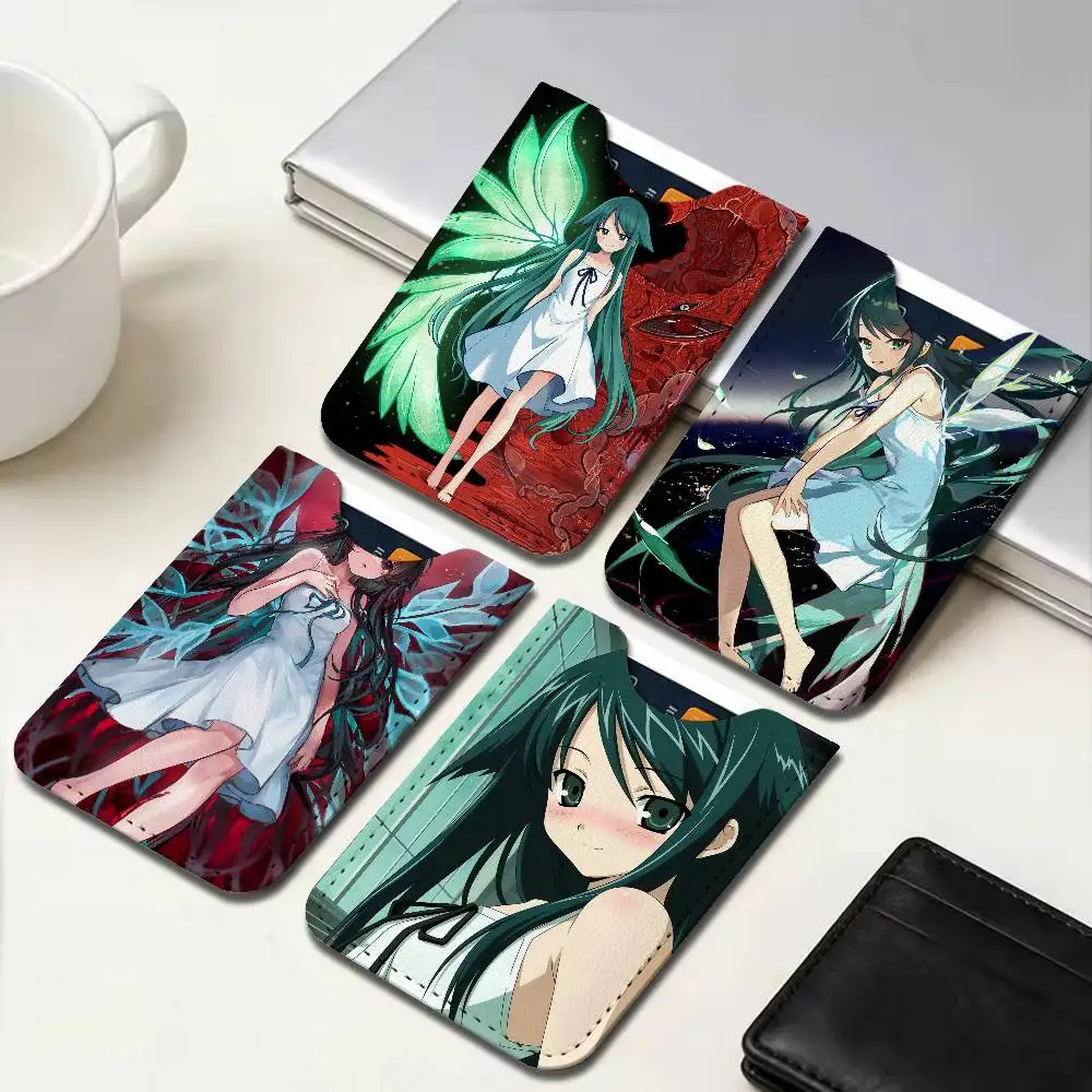 S-Saya No Uta The Song Of Saya Universal PU Leather Card Wallet, ID Credit Card Organizer, Compact Portable Holder for Outdoor
