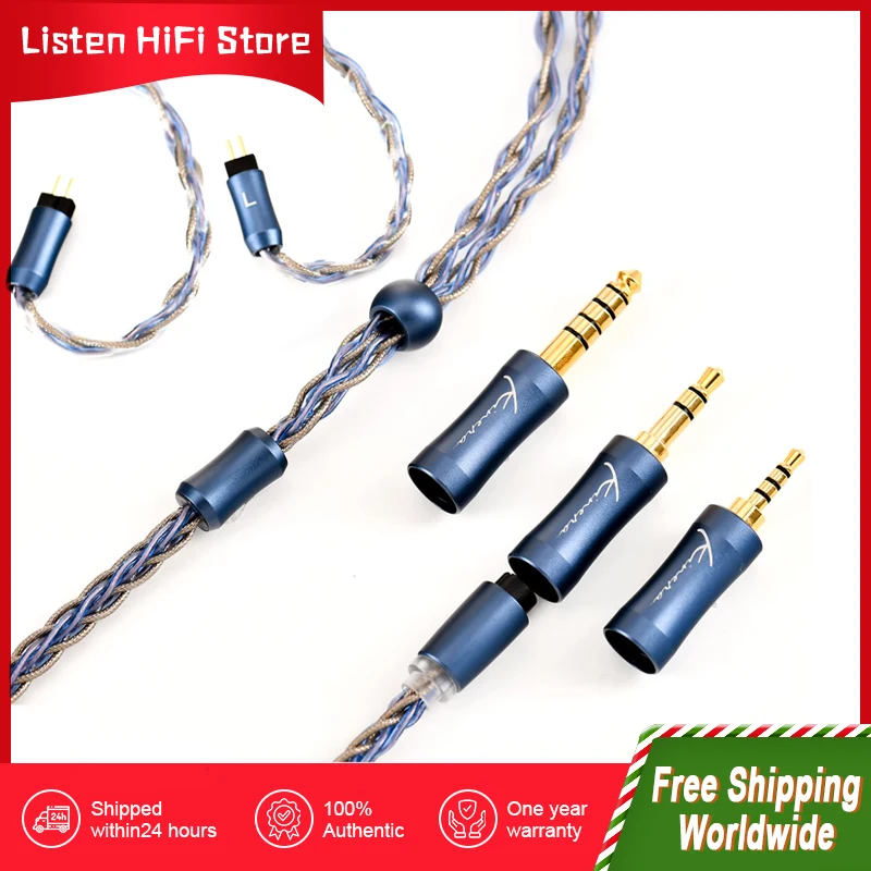 Kinera Ace 2.0 3in1 2.5+3.5+4.4mm HIFI IEMs Modular Upgrade Earphone Cable Balanced Detachable Plug 0.78 2pin / MMCX Connector