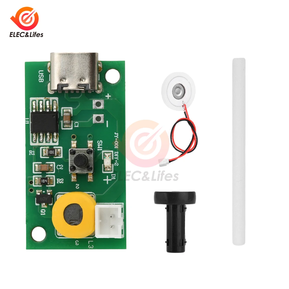 1PCS DC 5V Usb Ultrasonic Spray Humidifier Atomizer Drive Module Ultrasonic Humidifier Diy Package Type-c Usb Interface