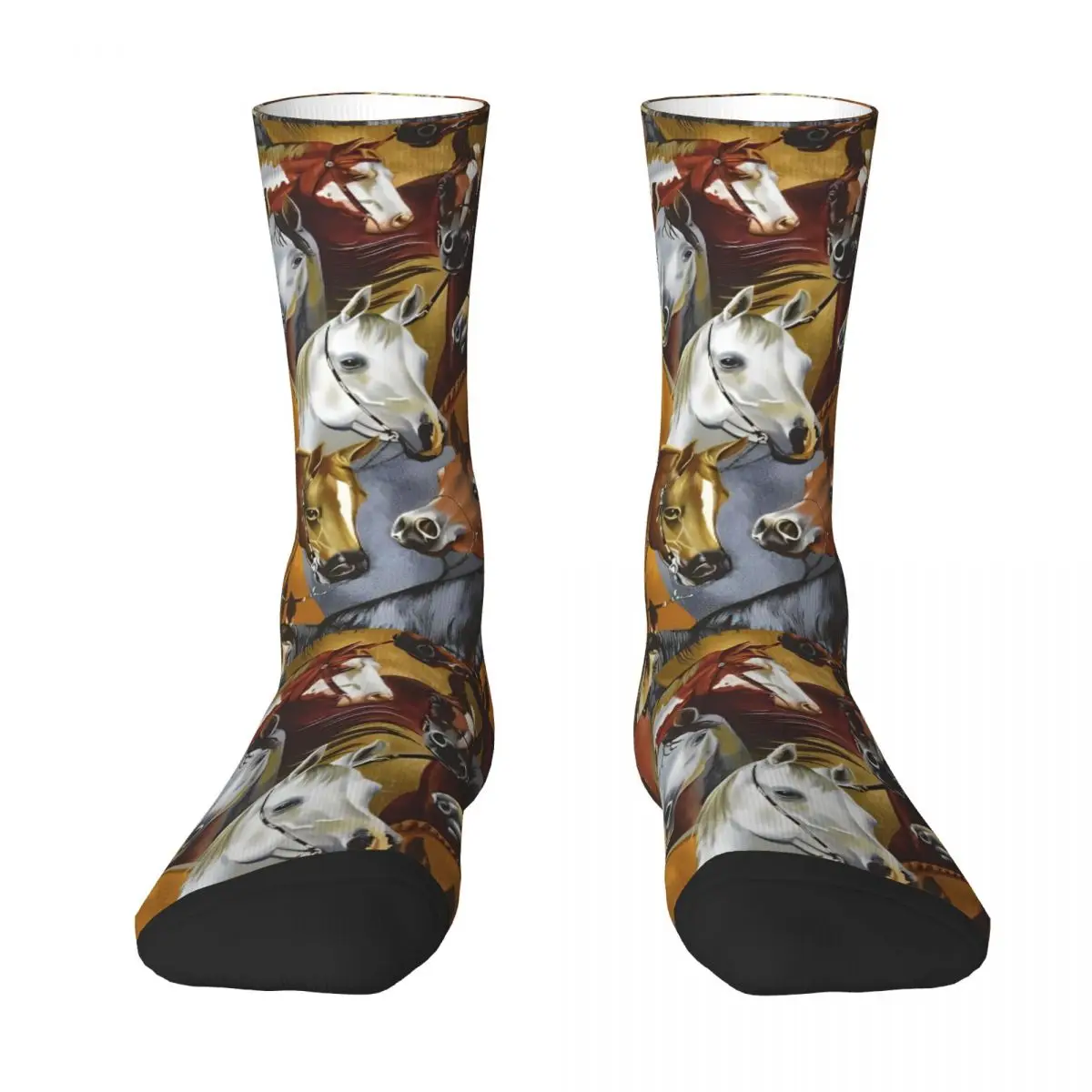 النفط اللوحة البرية الحصان جوارب الرسم جوارب بأشكال مضحكة الخريف عدم الانزلاق الجوارب للجنسين الرجال الرياضة في الهواء الطلق تنفس الجوارب