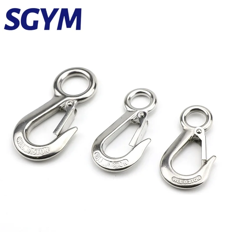 0.2/0.3/0.5ton 304 ze stali nierdzewnej pracy nośność Cargo hak uniwersalny podnoszenia łańcucha obrotowy hak duże oko karabińczyk