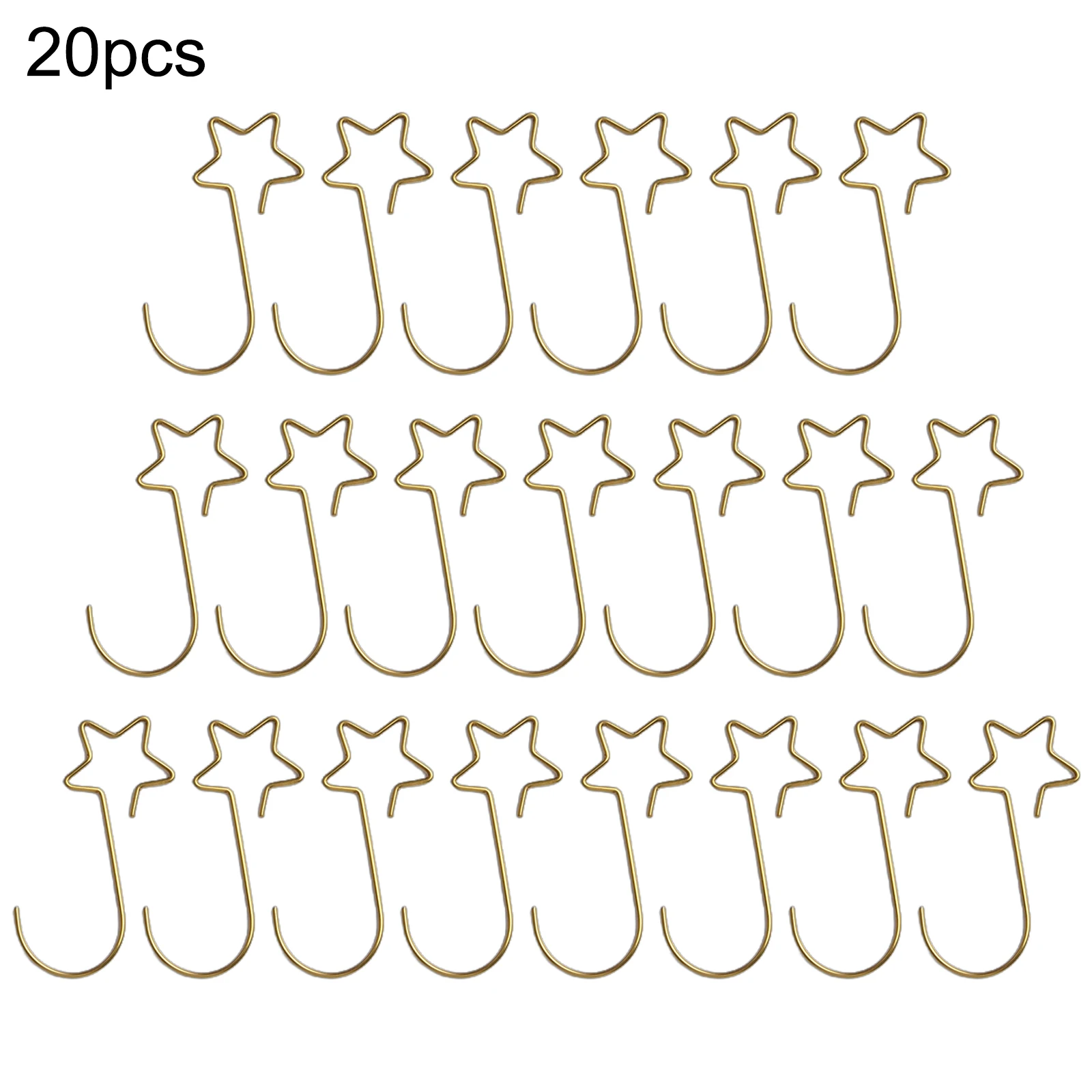 20Pcs Christmas Metal Star Decorations S-shaped Hooks For Christmas Tree Hanging Wreath Pendant Clasp New Year 2025 Ornaments